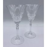 A boxed set off two Vienna crystal sherry glasses