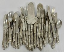 A selection of continental silver handled cutlery marked 800