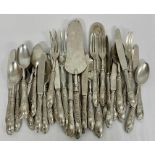 A selection of continental silver handled cutlery marked 800