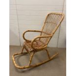 A cane rocking chair