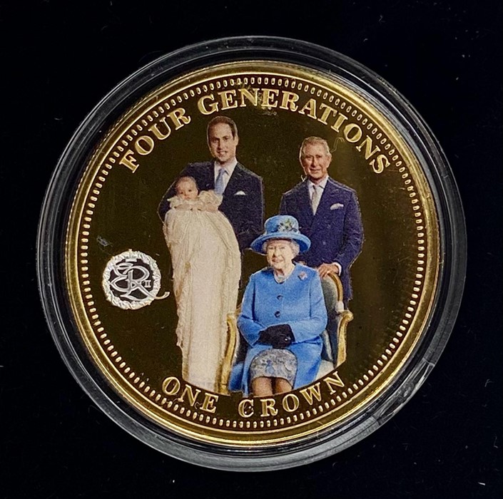 Two Pictorial coins by Jubilee Mint Four Generations and Queen Elizabeth II Long to Reign Over Us - Image 2 of 3