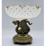 A White metal and glass centrepiece, Dragon theme