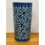 A Chinese Blue and White stick stand