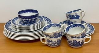 A part Mason's "Willow" tea set and plates