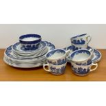 A part Mason's "Willow" tea set and plates