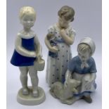 Three figures of children, made in Germany and Denmark