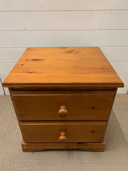 A pine two drawer bedside AF (H52cm W51cm D45cm) - Image 2 of 3