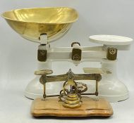 Two sets of vintage weighing scales