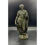 After Giacomo Zoffoli (c.1731-1785) Italian, "Flore Farnese", signed, a green patina bronze, (34