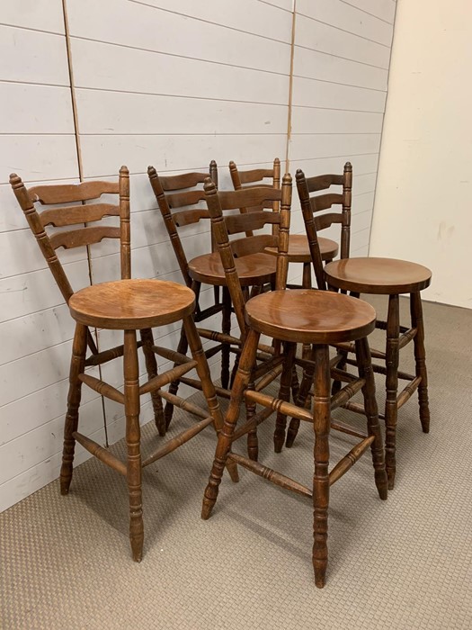 Five tall kitchen bar stools (H103cm seat H69cm) - Image 2 of 2