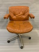 A Mid Century Martin Stoll Giroflex desk chair, designed by Karl Dittert with it's plywood and