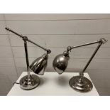 Two brush silver style table lamps (one has no wire)