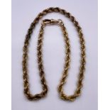 A 9ct gold rope necklace (Total weight 17g)