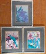 A group of three prints with silvered framed, (17x12 cm each). (3)