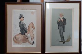 A pair of Vanity Fair chromolithographies caricatures of personalities ('Man of the Day n 6' and '