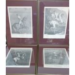 A collection of four lithographic facsimiles after Johann Elias Ridinger (1698-1767) engravings,