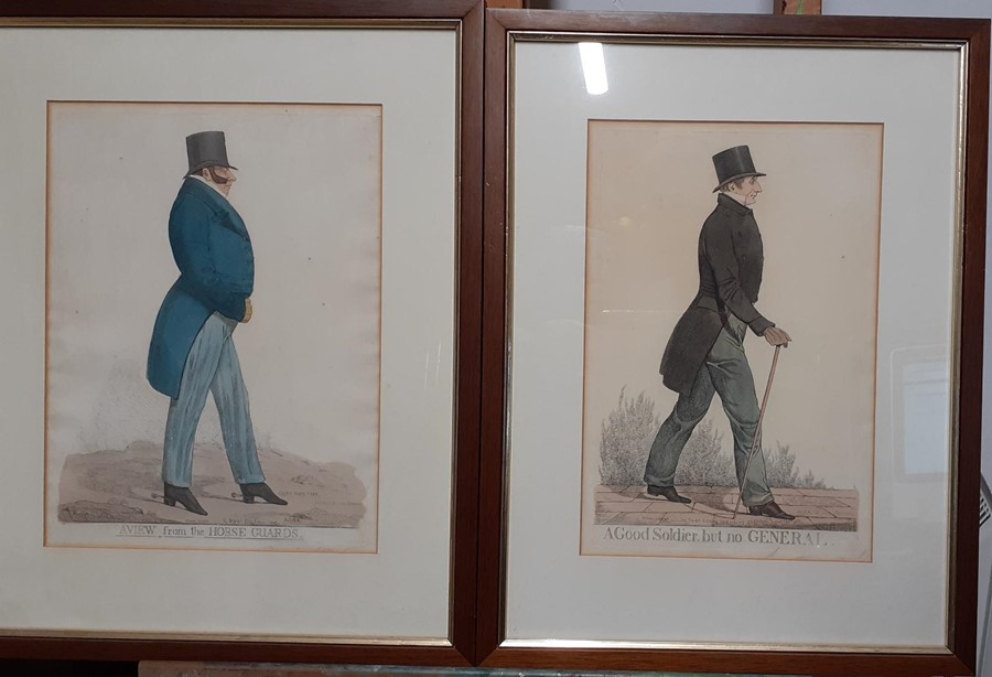 A pair of hand-coloured etching by Richard Dighton (1795-1880) English, "Sir Robert Thomas