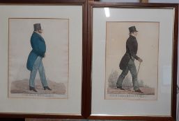 A pair of hand-coloured etching by Richard Dighton (1795-1880) English, "Sir Robert Thomas