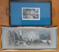 A pair of 19th century prints framed in trays, (15x40 cm largest). (2)