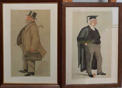 A pair of Vanity Fair chromolithographies caricatures of personalities, framed, (36.5x25 cm). (2)