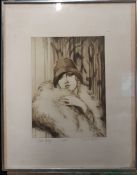 Frank Vernon Martin (1921-2005), 'Vilma Banky', signed, titled and numbered 14/100, etching,