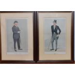 A pair of original Vanity Fair chromolithographies of gentlemen caricatures by "Spy", framed and