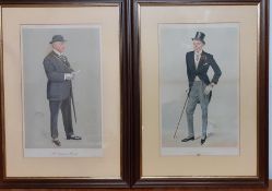 A pair of original Vanity Fair chromolithographies of gentlemen caricatures by "Spy", framed and