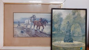 A pair of prints, framed and glazed, (19x30 cm largest). (2)