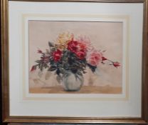 Attributed to Enoch Bates, 'Still life', watercolour, framed, (26x34 cm).