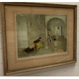 A William Russell Flint print signed bottom right corner in pencil. Frame size 75 cm x 60 cm.