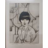 Frank Vernon Martin (1921-2005), 'Louise Brooks', signed, titled and numbered 38/100, etching,