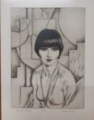 Frank Vernon Martin (1921-2005), 'Louise Brooks', signed, titled and numbered 38/100, etching,