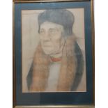 Portrait of William Warham, Archbishop of Canterbury' A print after Hans Holbein the Younger, (40x30