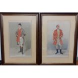 A pair of original Vanity Fair chromolithographies of fox hunters caricatures by "Spy", framed and