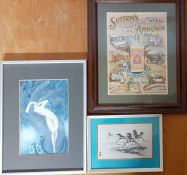 A group of three prints, framed and glazed. (3)