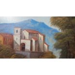 Continental school 20th century, 'Italianate landscape', unsigned, oil on canvas, framed (100x150