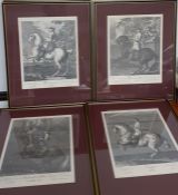 A collection of four lithographic facsimiles after Johann Elias Ridinger (1698-1767) engravings,