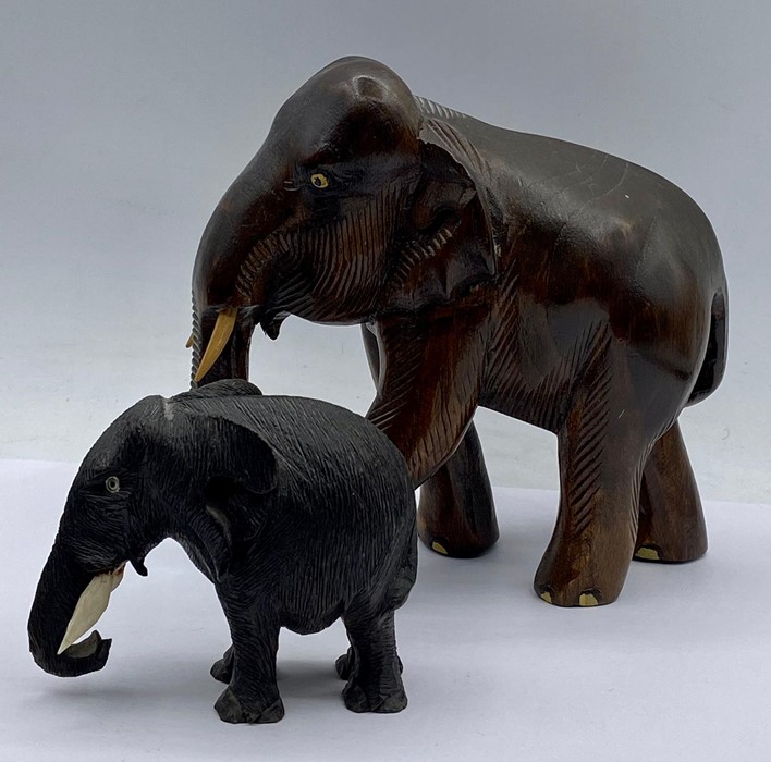 Four carved elephant figures - Image 3 of 4