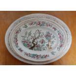 A group of three trays from Staffordshire with the Indian tree pattern, (36 cm largest). (3)