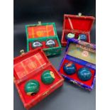 Four sets of two Chinese health balls