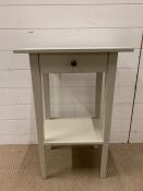A painted white side table with drawers (H75cm W50cm D30cm)