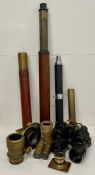 A Large selection of vintage telescopes, parts in various states of repair