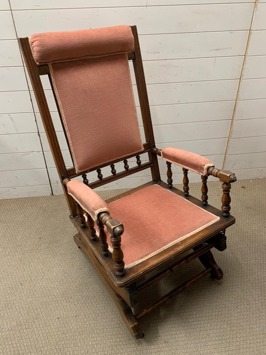 A Victorian spring rocking chair