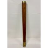 A wooden and brass telescope by F L West