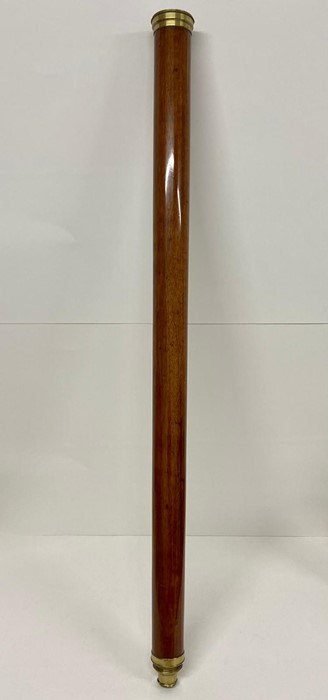 An Improv'd Sea Telescope by Gilbert Wright & Hooke of London in brass and wood (99cm L closed 125cm
