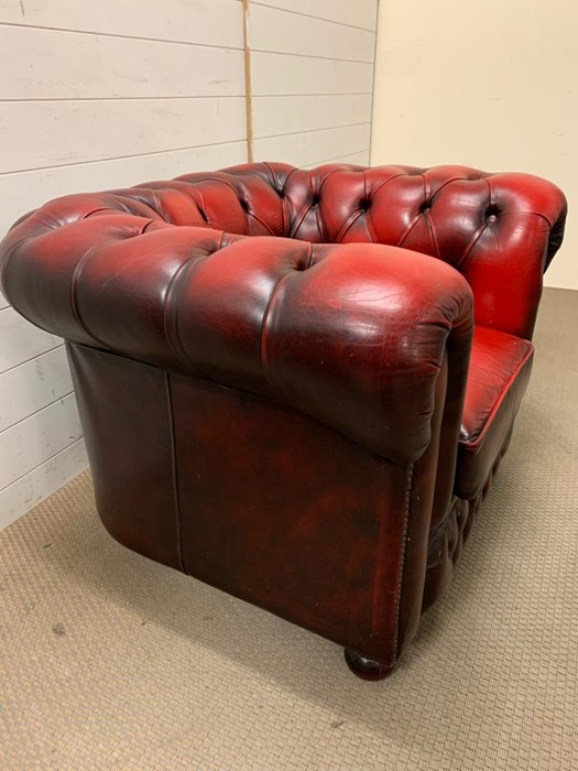 An oxblood club Chesterfield chair - Image 4 of 4