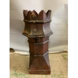 A reclaimed Victorian crown top chimney pot (H100cm Sq35cm base)