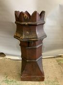 A reclaimed Victorian crown top chimney pot (H100cm Sq35cm base)