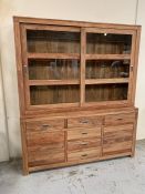 John Lewis Stowaway range dresser with display case to top and drawers and cupboards to base (