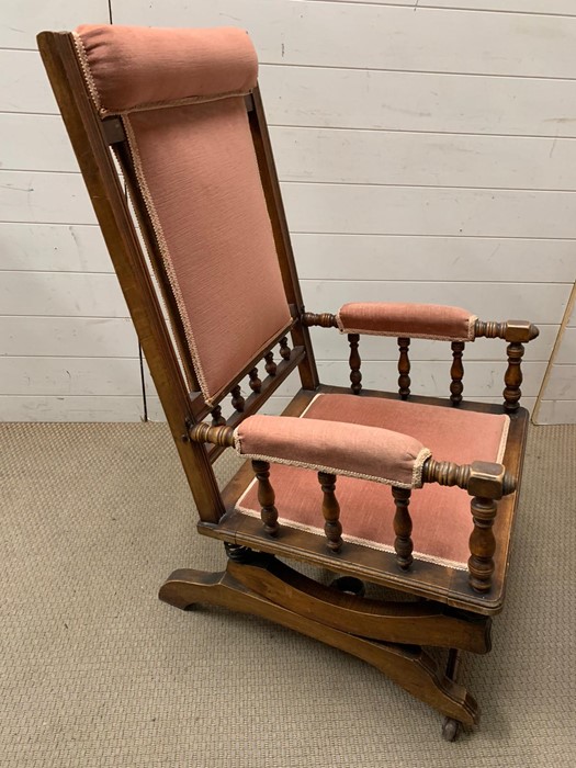 A Victorian spring rocking chair - Image 2 of 3